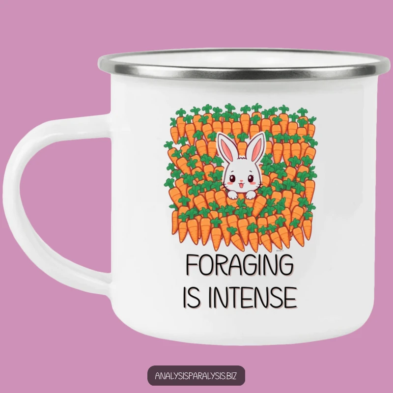 Funny Bunny Carrot Overload Camping Mug: Hilarious Outdoor Gear for Veggie Fans