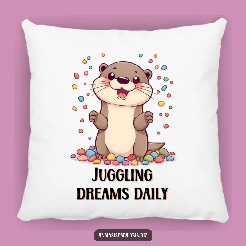 Funny Otter Juggling Pillow: Soft Acrobat Cushion, a Cheerful and Funny Gift