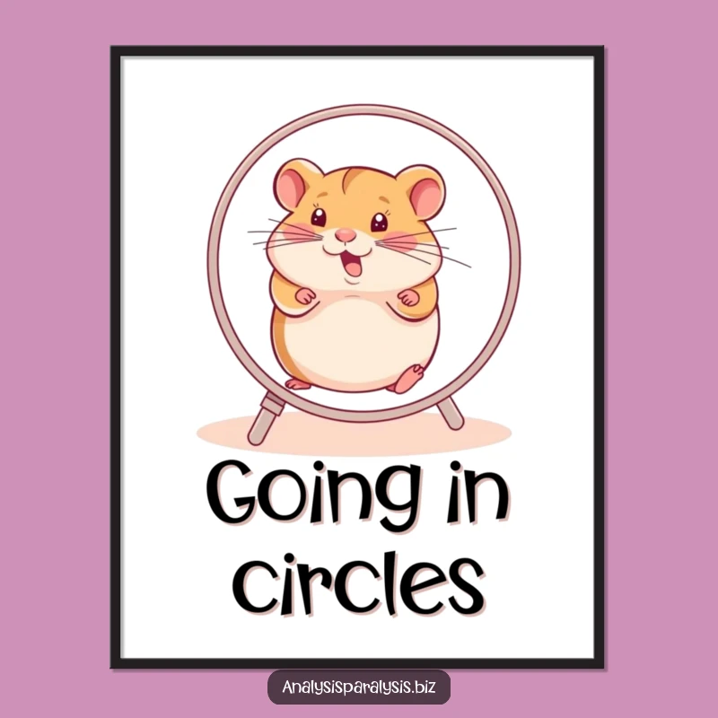 Funny Hamster Wheel Digital Art: Hilarious Motivational Decor for Walls