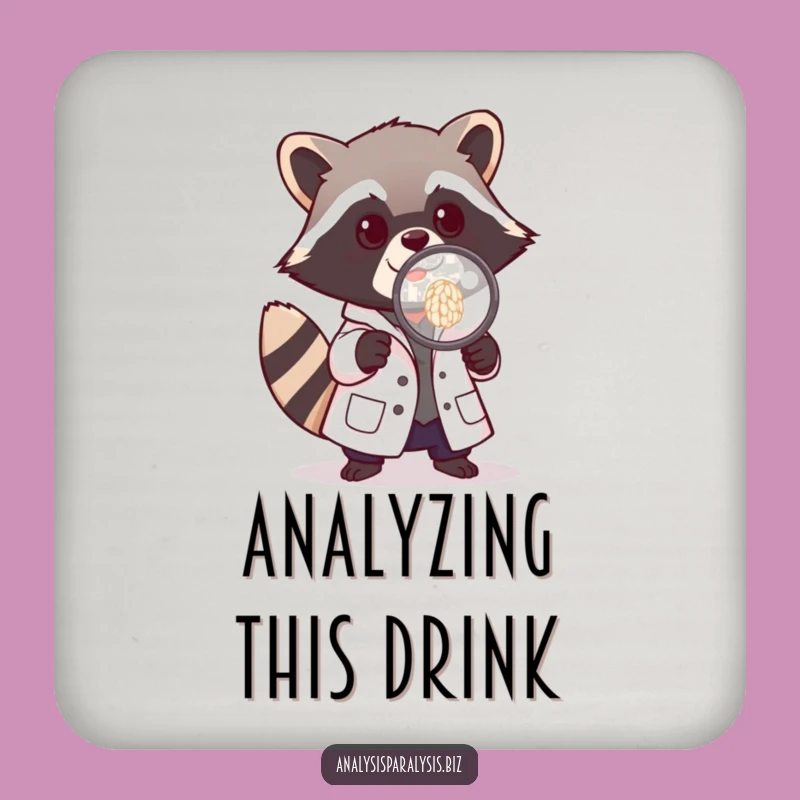 Funny Raccoon Scientist Coaster: Tiny Lab Protector, a Tiny Funny Gift