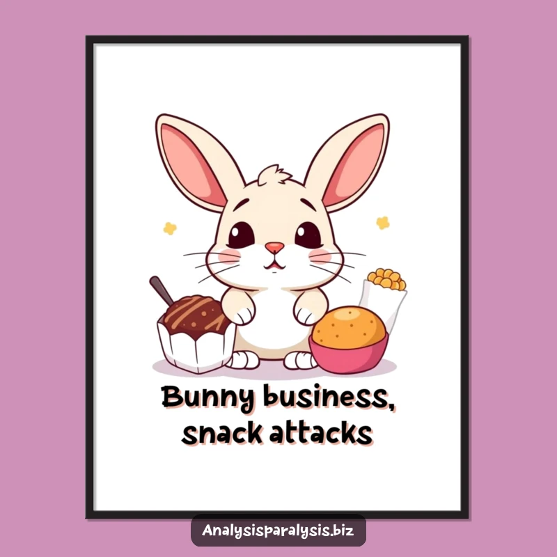 Free Printable Bunny Wall Art: Funny Snack Choice OTC Downloadable for Cute Decor!