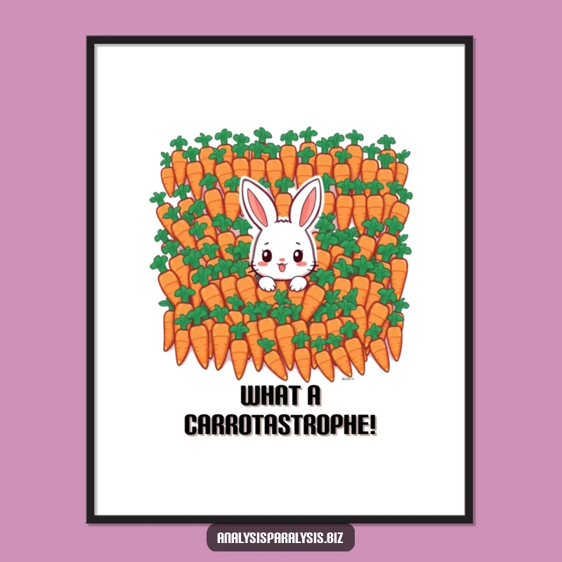 Free Printable Wall Art: Bunny Carrot Overload Funny Downloadable Decor