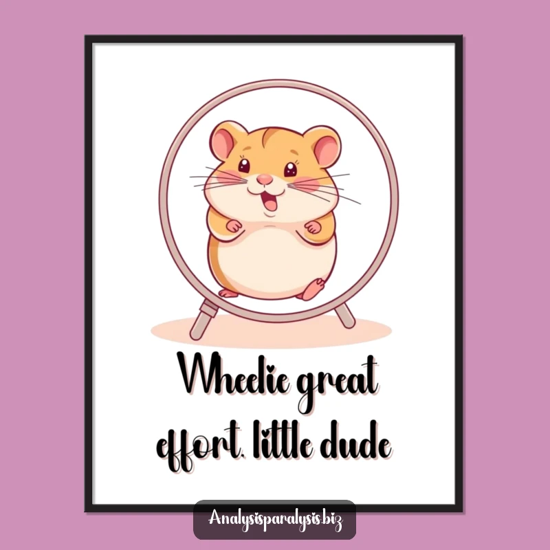 Free Printable Wall Art: Hamster Wheel Futility Funny Downloadable Decor