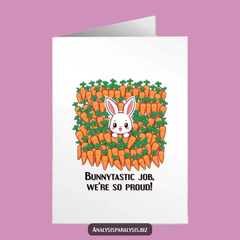 Free Printable Congratulations Card: Bunny Carrot Overload Downloadable