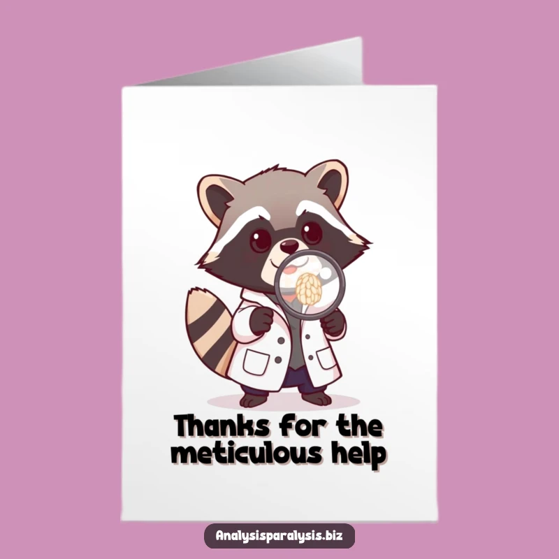 Free Printable Raccoon Thank You Card: Funny Scientist OTC Downloadable for Detailed Thanks!