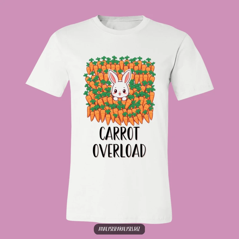 Funny Bunny Carrot Mountain T-Shirt: Hilarious Overwhelmed Tee for Veggie Fans